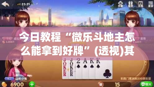 今日教程“微乐斗地主怎么能拿到好牌	”(透视)其实确实有挂