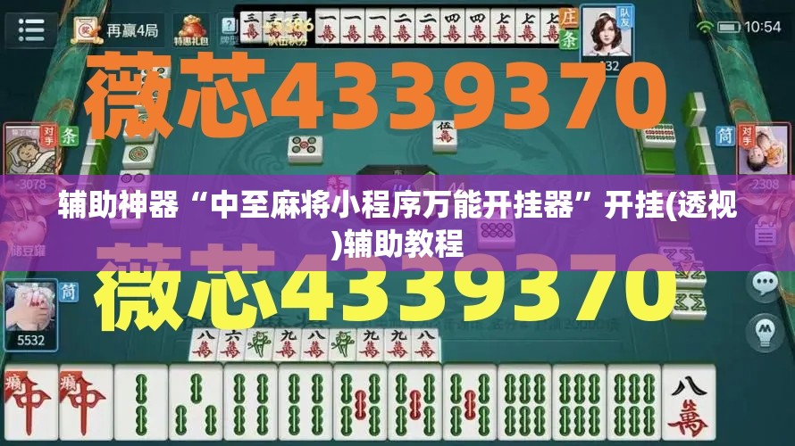 辅助神器“中至麻将小程序万能开挂器	”开挂(透视)辅助教程