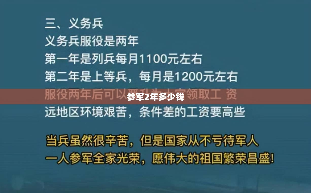 【参军2年多少钱,参军2年有什么好处】