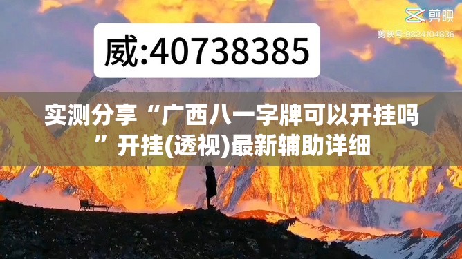 实测分享“广西八一字牌可以开挂吗”开挂(透视)最新辅助详细