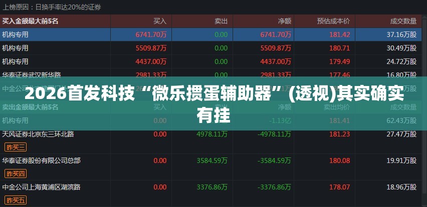 2026首发科技“微乐掼蛋辅助器”(透视)其实确实有挂