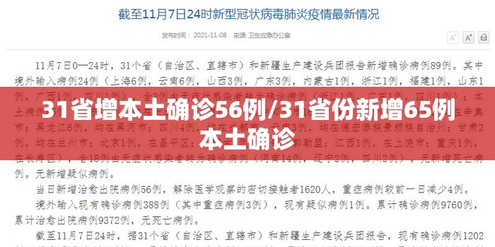 31省增本土确诊56例/31省份新增65例本土确诊