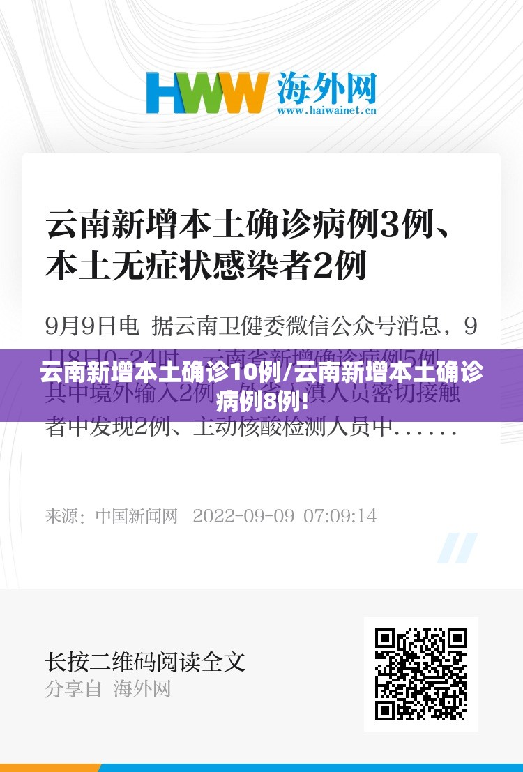 云南新增本土确诊10例/云南新增本土确诊病例8例!
