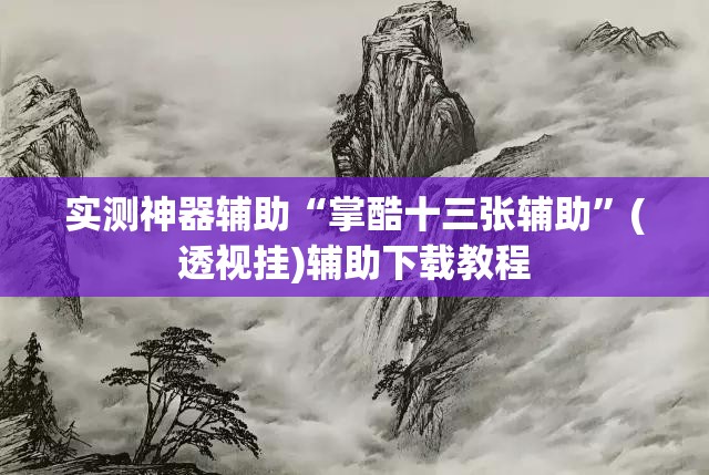 实测神器辅助“掌酷十三张辅助	”(透视挂)辅助下载教程