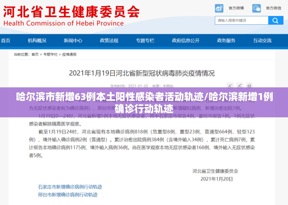 哈尔滨市新增63例本土阳性感染者活动轨迹/哈尔滨新增1例确诊行动轨迹