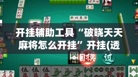开挂辅助工具“破晓天天麻将怎么开挂	”开挂(透视)辅助教程