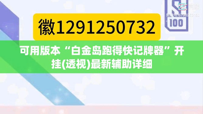 可用版本“白金岛跑得快记牌器”开挂(透视)最新辅助详细