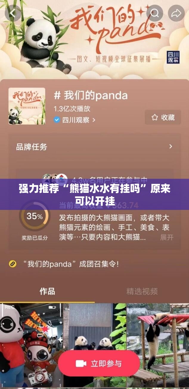 强力推荐“熊猫水水有挂吗”原来可以开挂