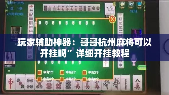玩家辅助神器：哥哥杭州麻将可以开挂吗	”详细开挂教程