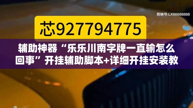 辅助神器“乐乐川南字牌一直输怎么回事”开挂辅助脚本+详细开挂安装教程