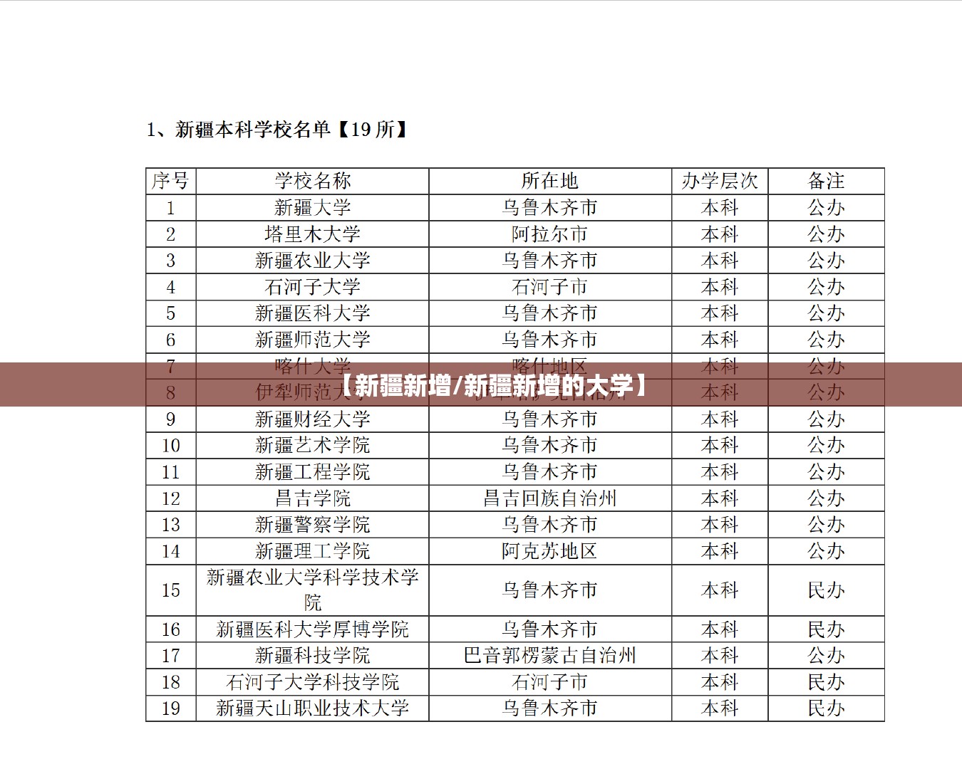 【新疆新增/新疆新增的大学】
