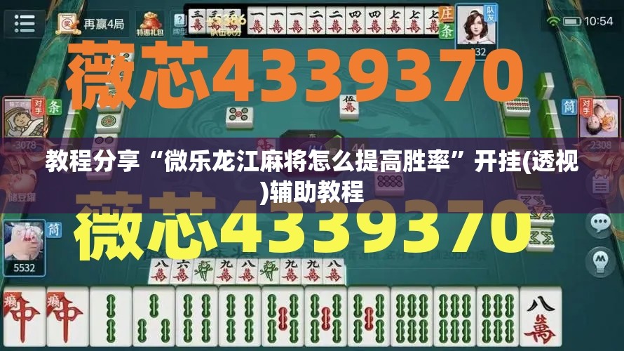 教程分享“微乐龙江麻将怎么提高胜率”开挂(透视)辅助教程