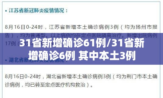 31省新增确诊61例/31省新增确诊6例 其中本土3例 31省新增确诊61例/31省新增确诊6例 其中本土3例