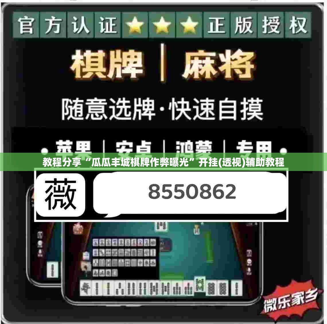 教程分享“瓜瓜丰城棋牌作弊曝光”开挂(透视)辅助教程