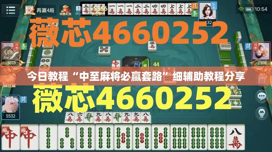 今日教程“中至麻将必赢套路	”细辅助教程分享