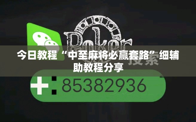 今日教程“中至麻将必赢套路”细辅助教程分享