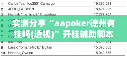 实测分享“aapoker德州有挂吗(透视)”开挂辅助脚本+详细开挂安装教程