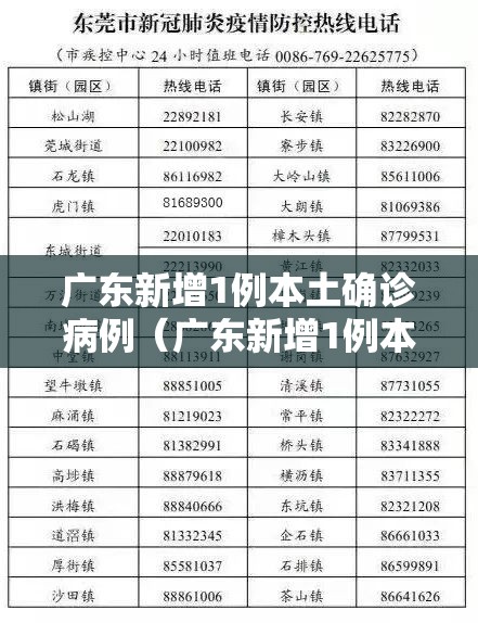 广东新增1例本土确诊病例(广东新增1例本土确诊行动轨迹) 广东新增1例本土确诊病例(广东新增1例本土确诊行动轨迹)