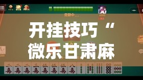 开挂技巧“微乐甘肃麻将有挂吗”原来可以开挂