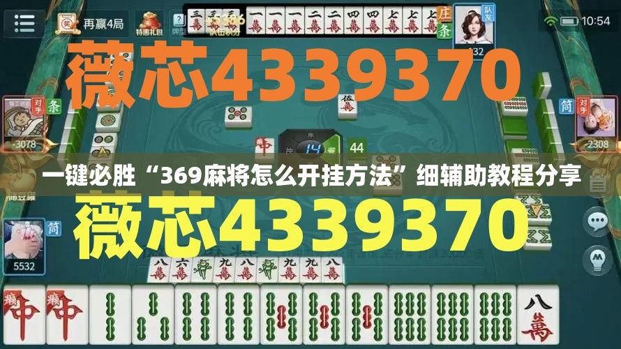 一键必胜“369麻将怎么开挂方法”细辅助教程分享