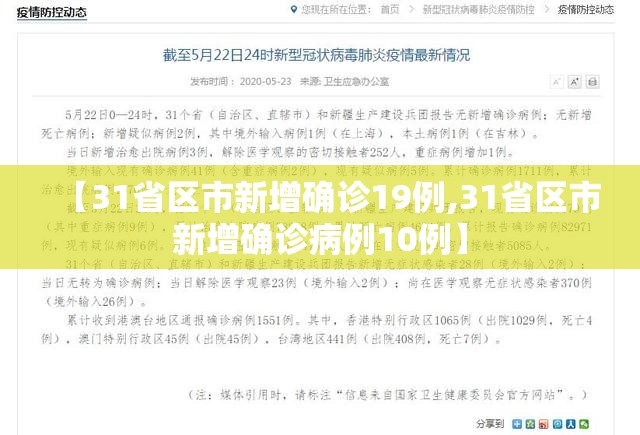 【31省区市新增确诊19例,31省区市新增确诊病例10例】