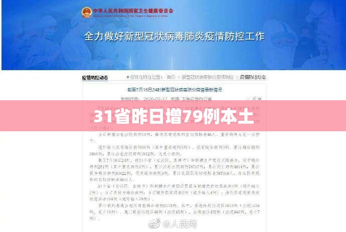 31省昨日增79例本土（31省昨日新增50例本土确诊）