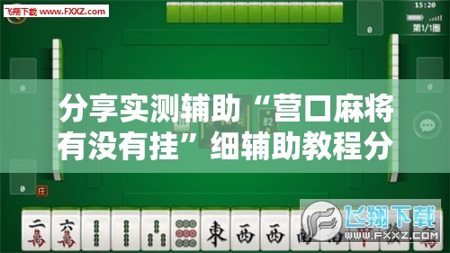 分享实测辅助“营口麻将有没有挂”细辅助教程分享