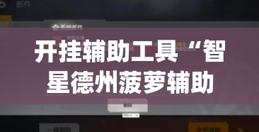 开挂辅助工具“智星德州菠萝辅助工具”(透视)其实确实有挂