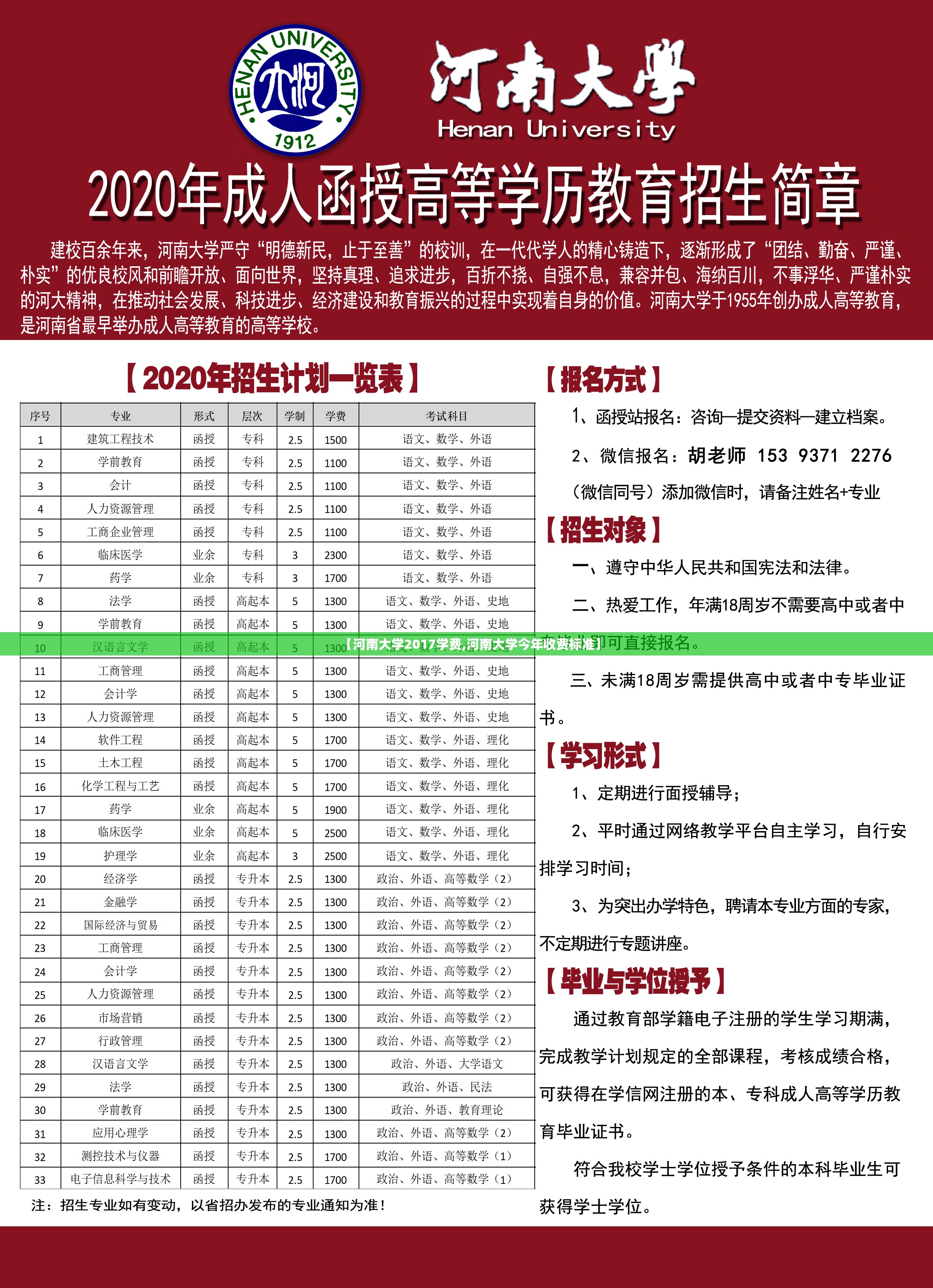 【河南大学2017学费,河南大学今年收费标准】