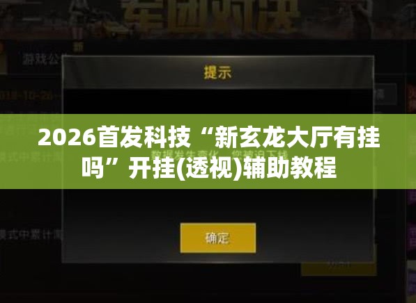 2026首发科技“新玄龙大厅有挂吗”开挂(透视)辅助教程