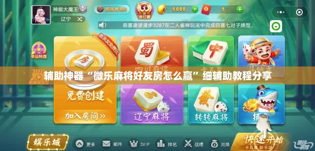 辅助神器“微乐麻将好友房怎么赢”细辅助教程分享