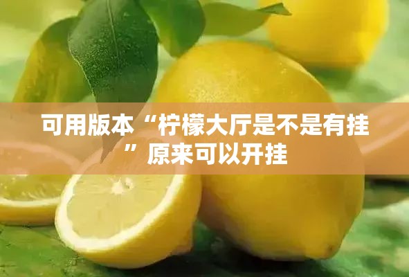 可用版本“柠檬大厅是不是有挂”原来可以开挂