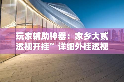 玩家辅助神器：家乡大贰透视开挂”详细外挂透视辅助软件教程