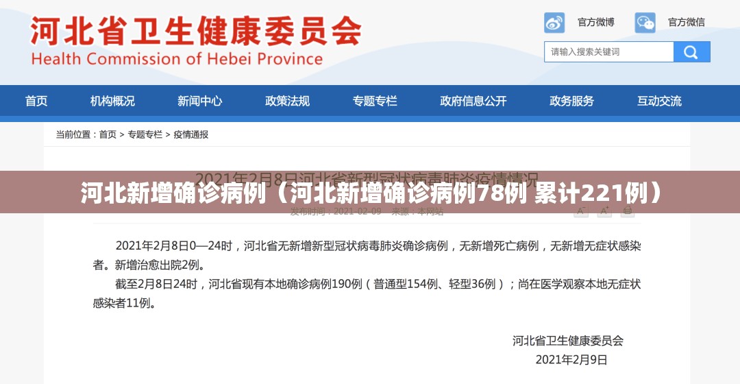 河北新增确诊病例（河北新增确诊病例78例 累计221例）