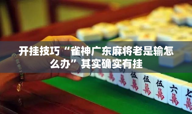 开挂技巧“雀神广东麻将老是输怎么办”其实确实有挂