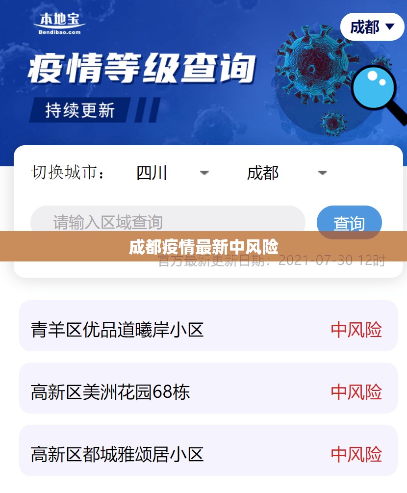 【成都疫情最新中风险/成都最新疫情风险等级公布】
