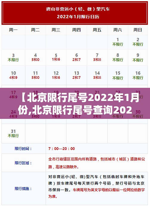 【北京限行尾号2022年1月份,北京限行尾号查询2020】