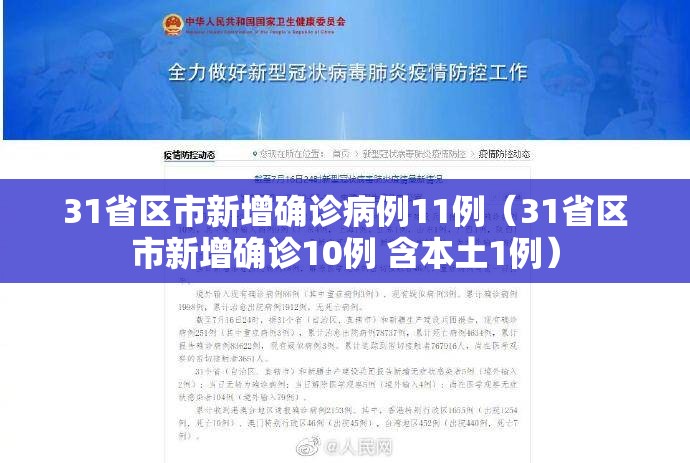 31省区市新增确诊病例11例(31省区市新增确诊10例 含本土1例) 31省区市新增确诊病例11例(31省区市新增确诊10例 含本土1例)