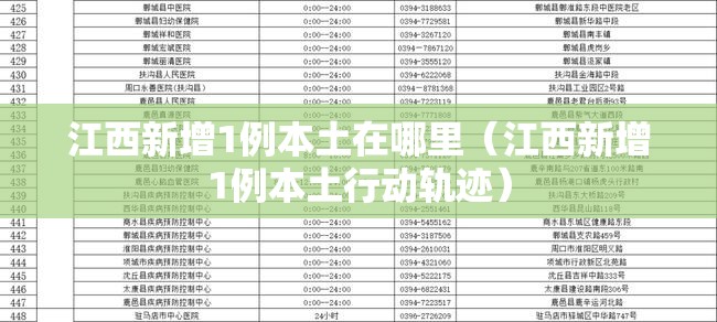 江西新增1例本土在哪里（江西新增1例本土行动轨迹）