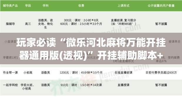 玩家必读“微乐河北麻将万能开挂器通用版(透视)”开挂辅助脚本+详细开挂安装教程