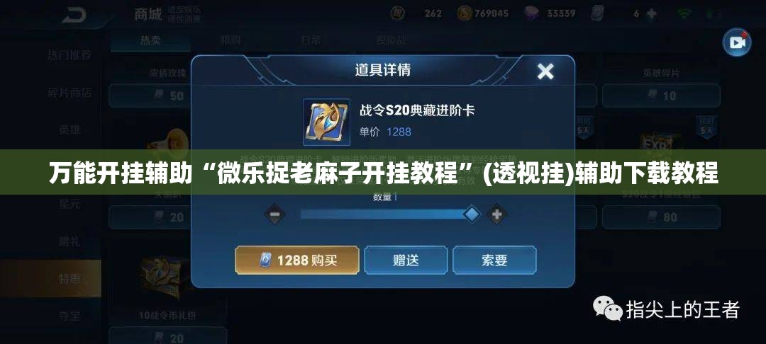 万能开挂辅助“微乐捉老麻子开挂教程”(透视挂)辅助下载教程
