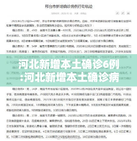 河北新增本土确诊6例:河北新增本土确诊病例46例