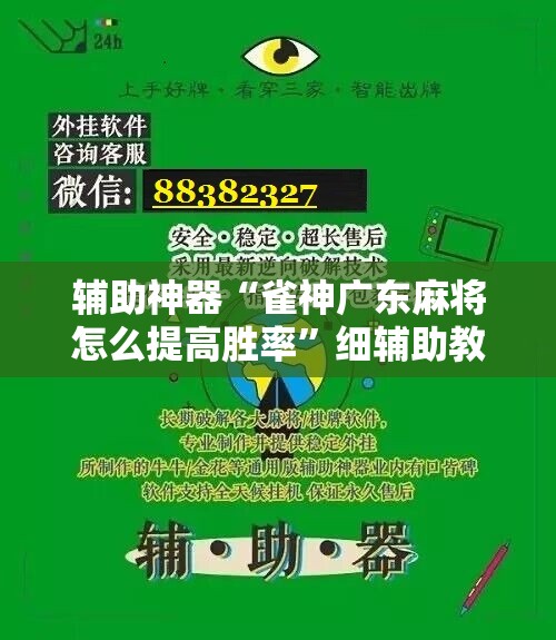 辅助神器“雀神广东麻将怎么提高胜率	”细辅助教程分享