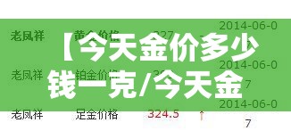 【今天金价多少钱一克/今天金价多少钱一克老凤祥】