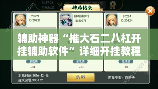 辅助神器“推大石二八杠开挂辅助软件”详细开挂教程