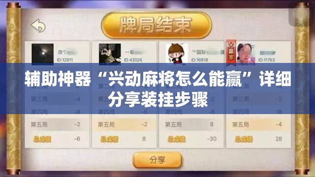 辅助神器“兴动麻将怎么能赢	”详细分享装挂步骤