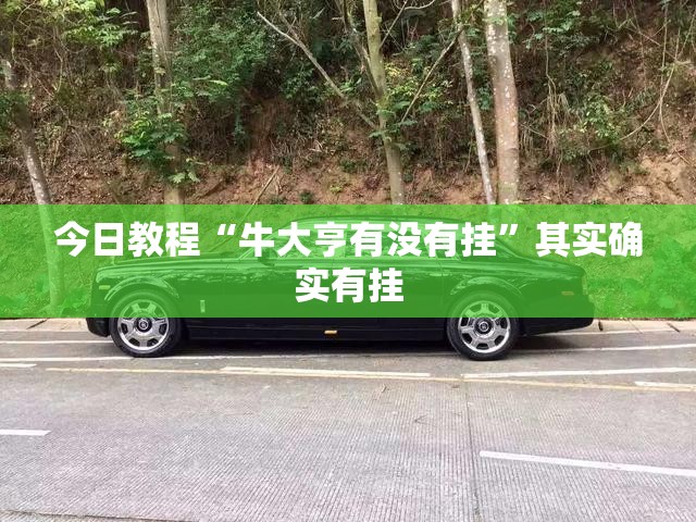 今日教程“牛大亨有没有挂”其实确实有挂