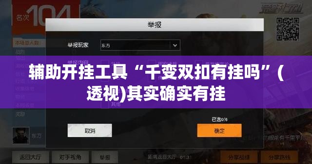辅助开挂工具“千变双扣有挂吗”(透视)其实确实有挂