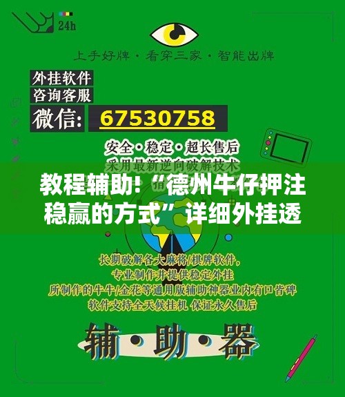 教程辅助!“德州牛仔押注稳赢的方式”详细外挂透视辅助软件教程