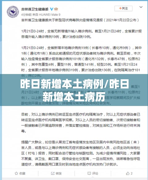 昨日新增本土病例/昨日新增本土病历